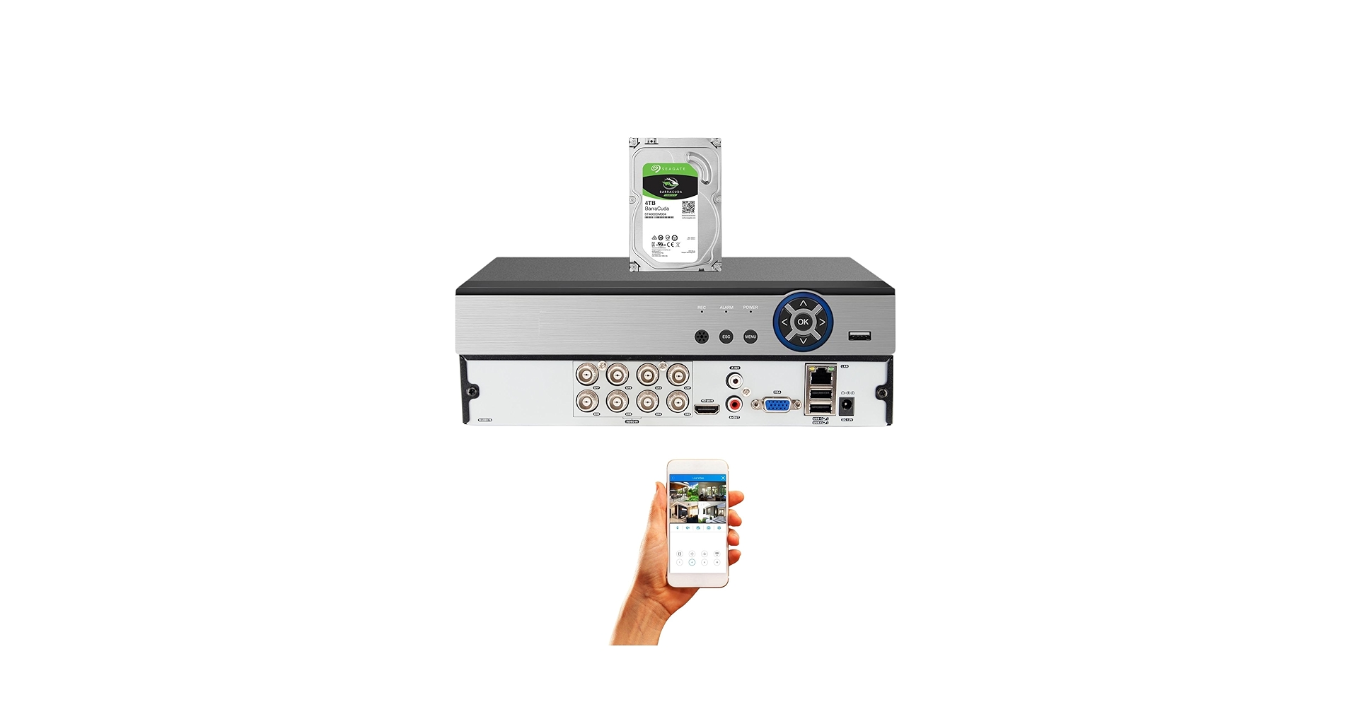 セキュリティ・セーフティ vivi WiFi Security Camera with 6MP, Dual Lens, Solar Powered, 360